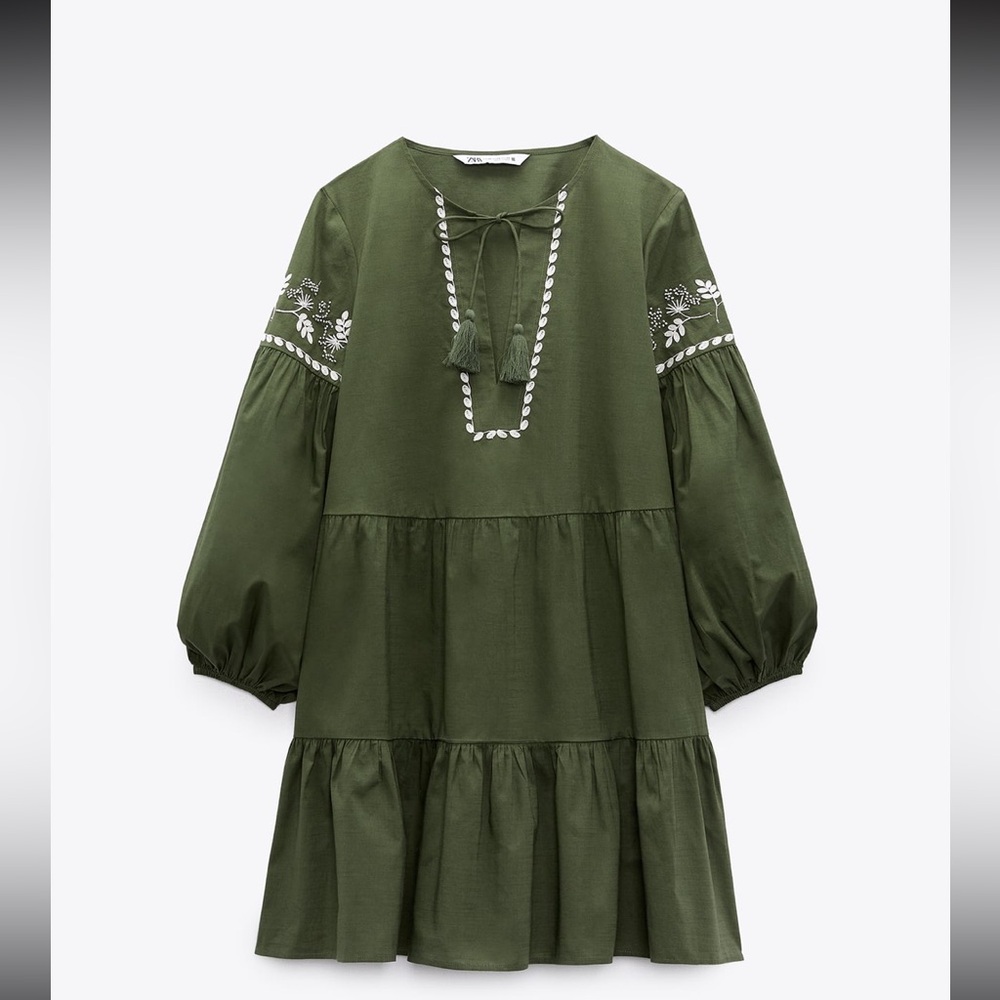 Zara Embroidered Mini Dress